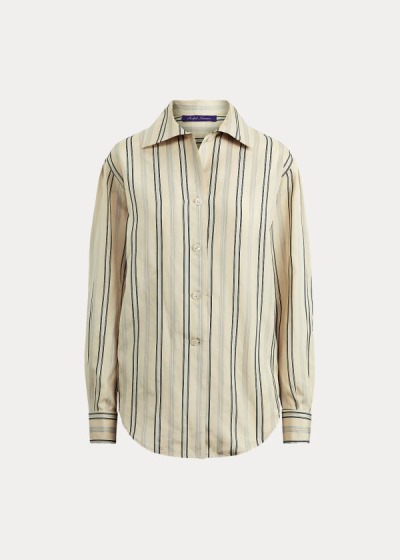 Women's Ralph Lauren Alyssa Striped Silk Shirts | 162958RJD